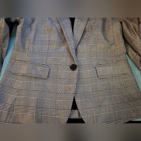 NWT Anne Taylor Black and White Check Blazer sz 4 - Picture 5 of 5